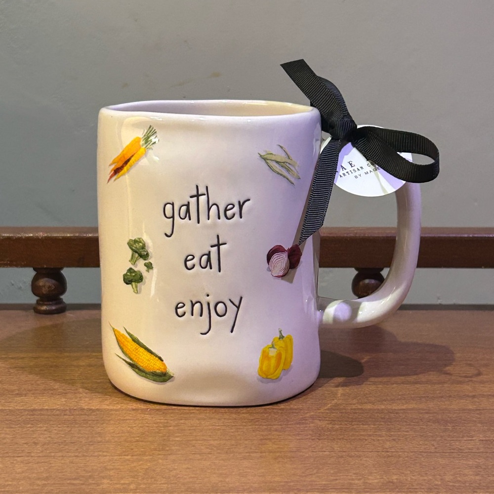Rae Dunn Artisans Collection Gather Eat Joy Ceramic Mug